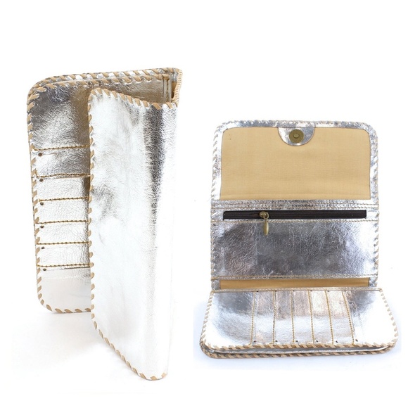 NEW Metallic Leather Cowhide Continental Wallet - Picture 5 of 7